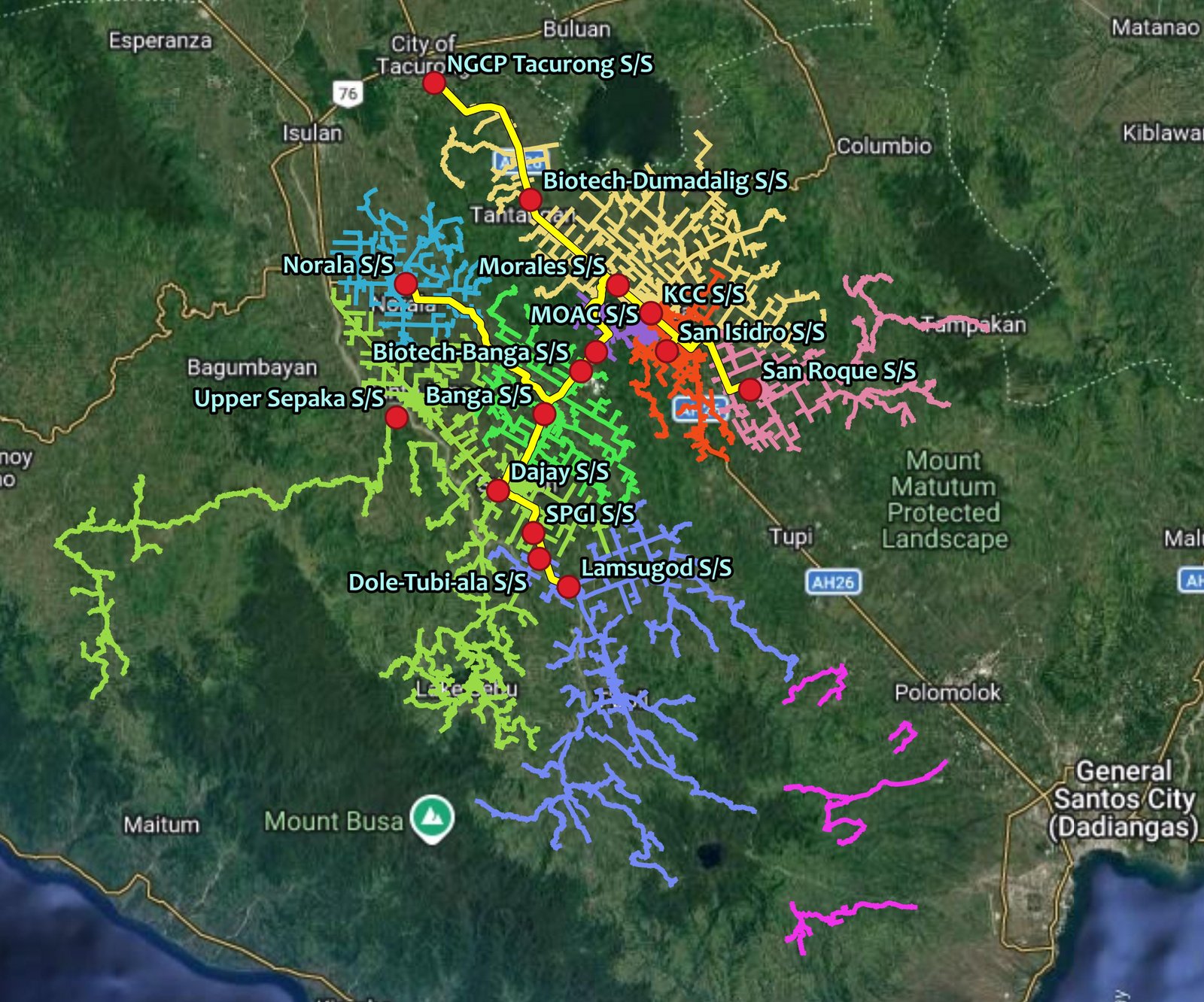SOCOTECO-I Feeder Map